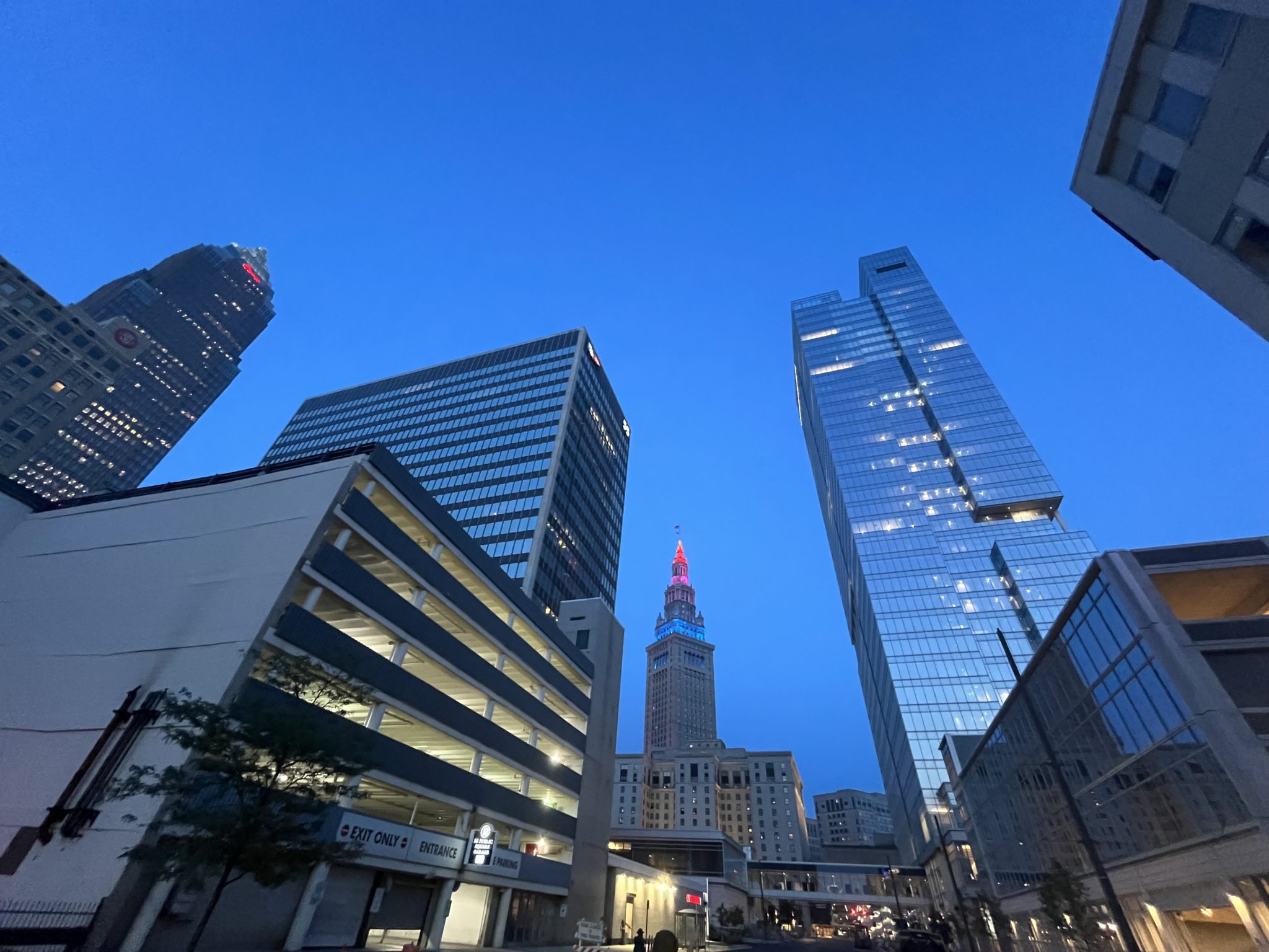 Cleveland downtown by night
